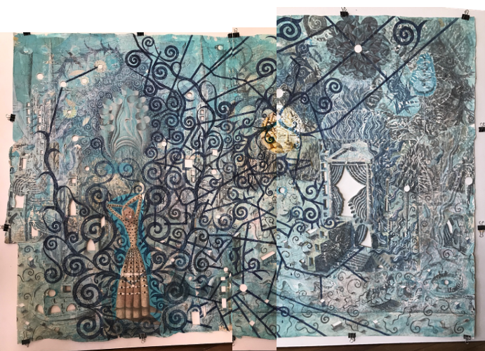 Mike Goodlett: Collage artwork (58 inches high by 86 inches long), author’s collection.